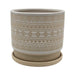 Macetero Maceta De Ceramica Beige Con Patrones Blancos L - Fliperex