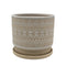 Macetero Maceta De Ceramica Beige Con Patrones Blancos M