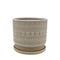 Macetero Maceta De Ceramica Beige Con Patrones Blancos S