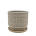 Macetero Maceta De Ceramica Beige Con Patrones Blancos S - Fliperex