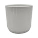 Macetero Maceta De Ceramica Blanco Con Linea Cuadrada L - Fliperex