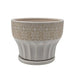 Macetero Maceta De Ceramica Blanco Patrones Beige Alto M - Fliperex