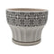 Macetero Maceta De Ceramica Blanco Patrones Negro Alto L