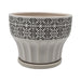 Macetero Maceta De Ceramica Blanco Patrones Negro Alto L - Fliperex