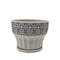 Macetero Maceta De Ceramica Blanco Patrones Negro Alto S