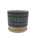 Macetero Maceta De Ceramica Gris Con Patrones Negros S - Fliperex