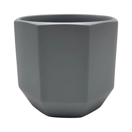 Macetero Maceta De Ceramica Gris Lineas Verticales L - Fliperex