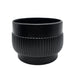 Macetero Maceta De Ceramica Lineas Relieve Negro M - Fliperex