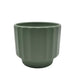 Macetero Maceta De Ceramica Verde Oliva Lineas Verticales S - Fliperex