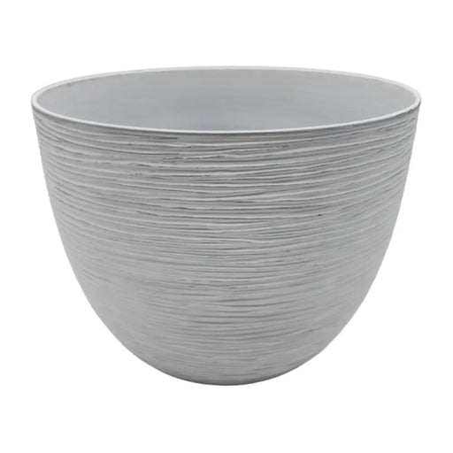 Macetero Maceta Diseño Rayas Envejecido De Plastico Blanco L - Fliperex