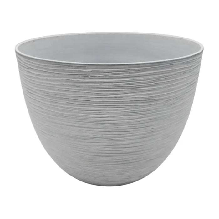 Macetero Maceta Diseño Rayas Envejecido De Plastico Blanco L - Fliperex