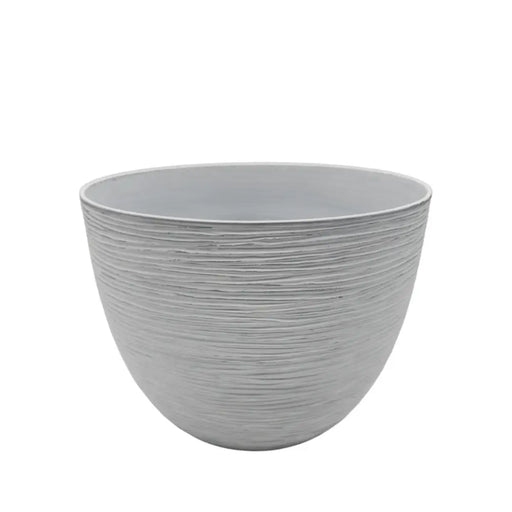 Macetero Maceta Diseño Rayas Envejecido De Plastico Blanco S - Fliperex