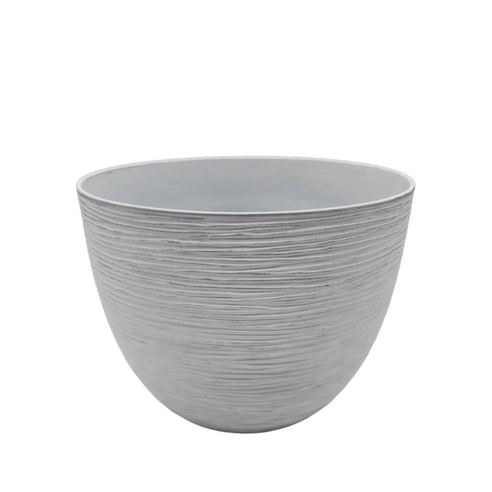 Macetero Maceta Diseño Rayas Envejecido De Plastico Blanco S - Fliperex