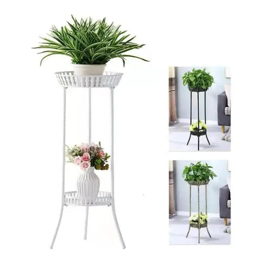 Macetero Maceta Pedestal Para Maceteros 2 Niveles Blanco - Fliperex
