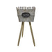 Macetero Pedestal Madera Rustico Porta Macetero Mediano - Fliperex
