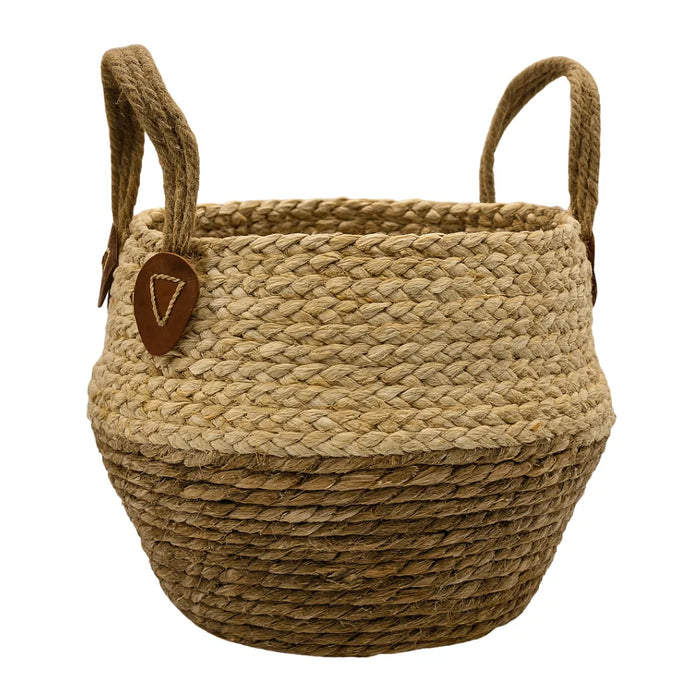Macetero Cesto Maceta De Yute Tejida Plegable Con Asas L