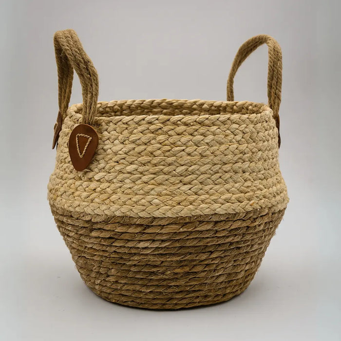 Macetero Cesto Maceta De Yute Tejida Plegable Con Asas S