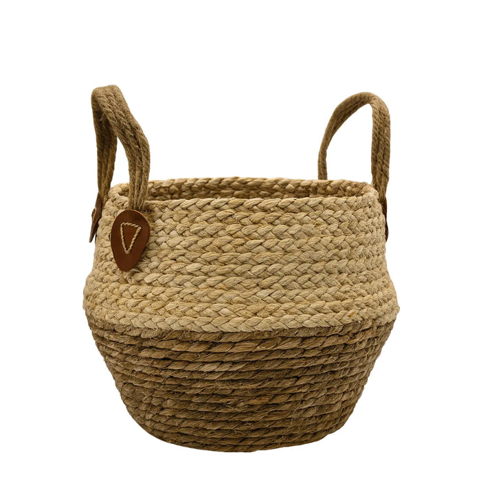 Macetero Cesto Maceta De Yute Tejida Plegable Con Asas S