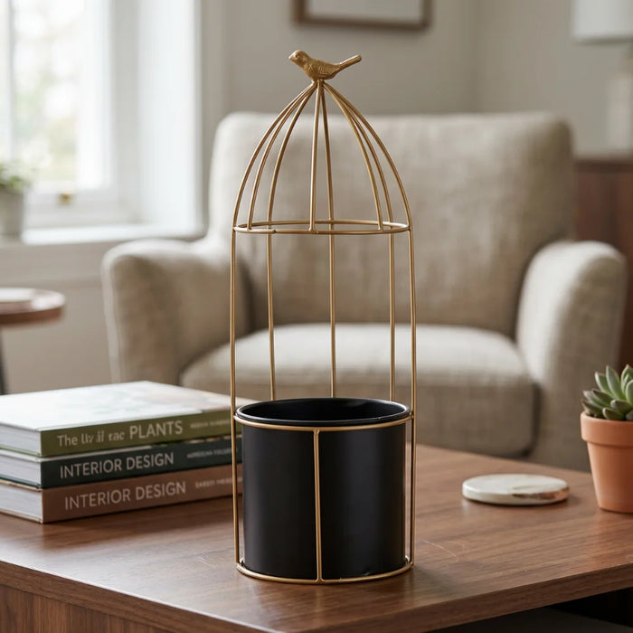 Macetero Metalico Con Pedestal Decorativo Plantas Suculentas
