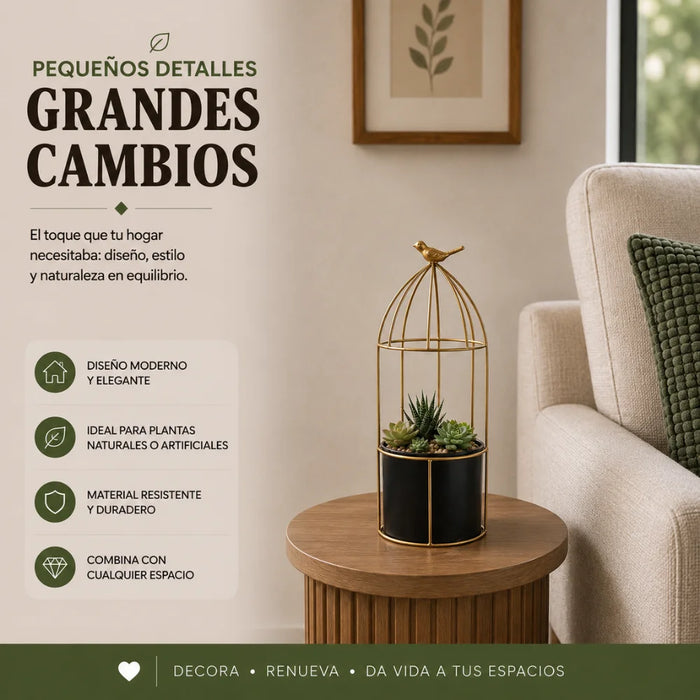 Macetero Metalico Con Pedestal Decorativo Plantas Suculentas