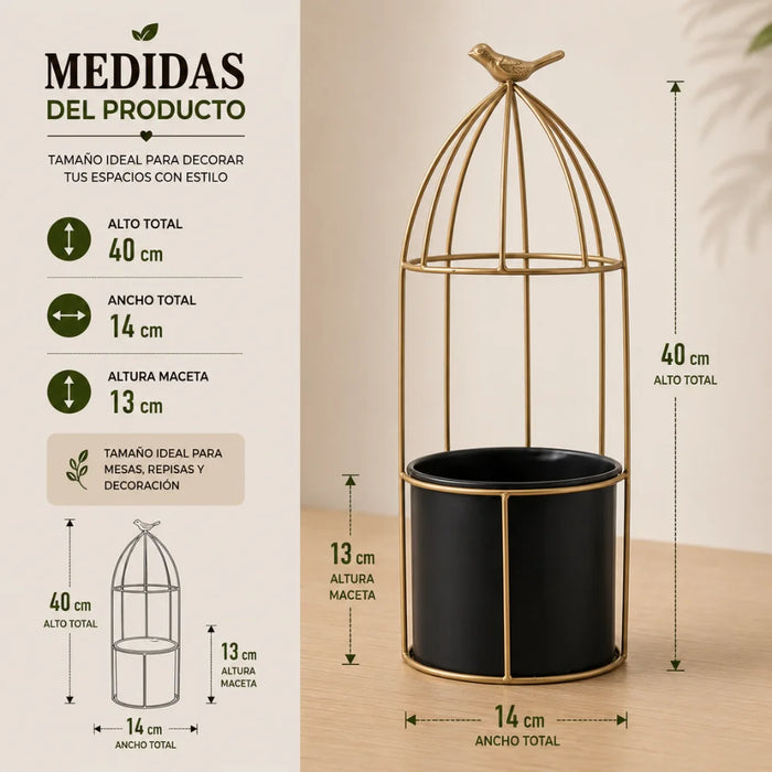 Macetero Metalico Con Pedestal Decorativo Plantas Suculentas