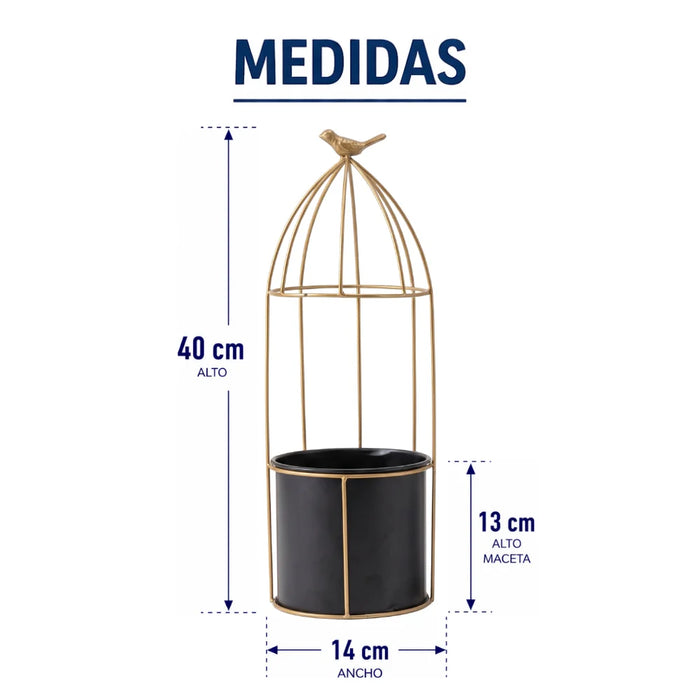 Macetero Metalico Con Pedestal Decorativo Plantas Suculentas