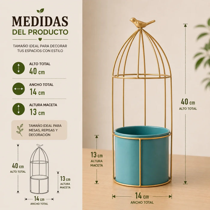 Macetero Metalico Con Pedestal Decorativo Plantas Suculentas