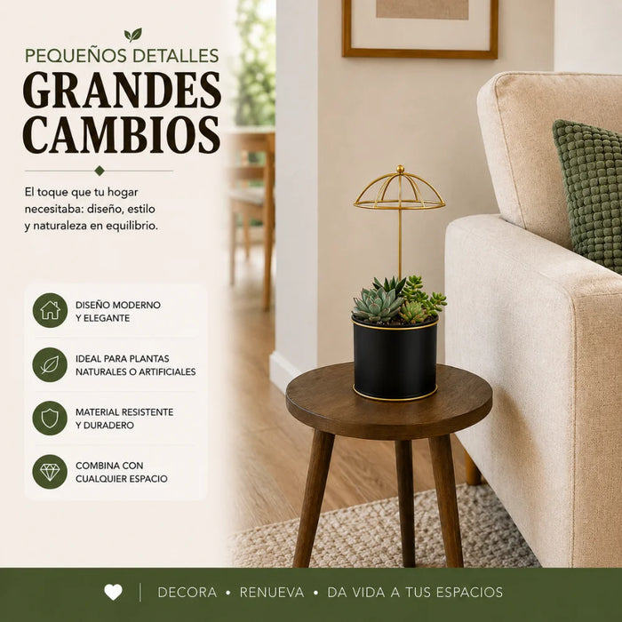 Macetero Metalico Con Pedestal Decorativo Plantas Suculentas