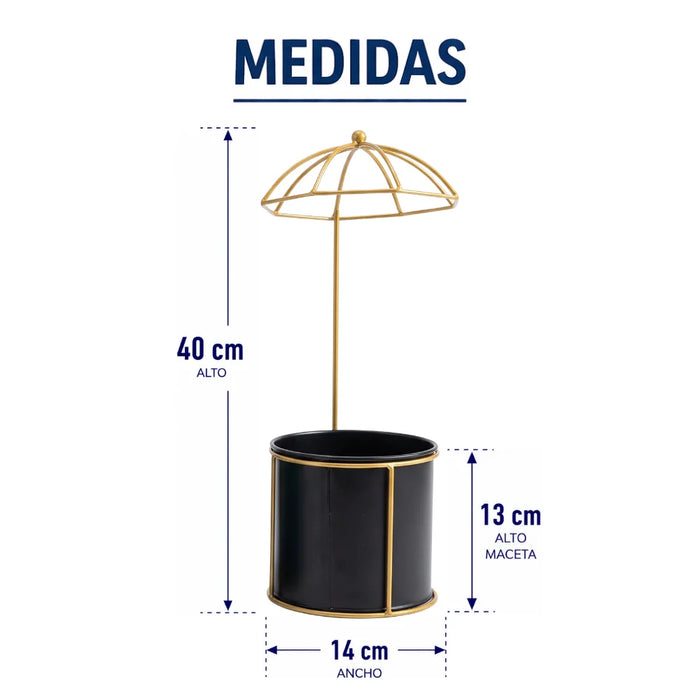 Macetero Metalico Con Pedestal Decorativo Plantas Suculentas