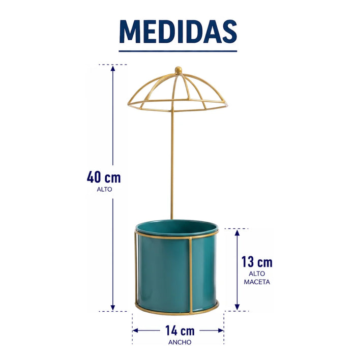 Macetero Metalico Con Pedestal Decorativo Plantas Suculentas