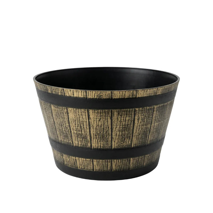 Macetero Plastico Diseño Efecto Barril De Madera Maceta S