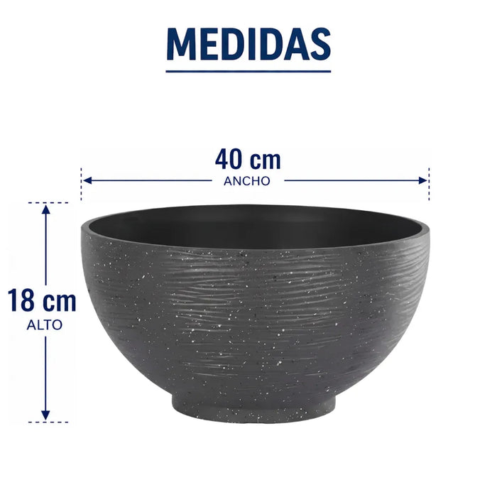 Macetero Plastico Semi Esfera Premium Diseño a Rayas M