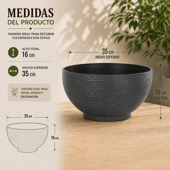 Macetero Plastico Semi Esfera Premium Diseño a Rayas S
