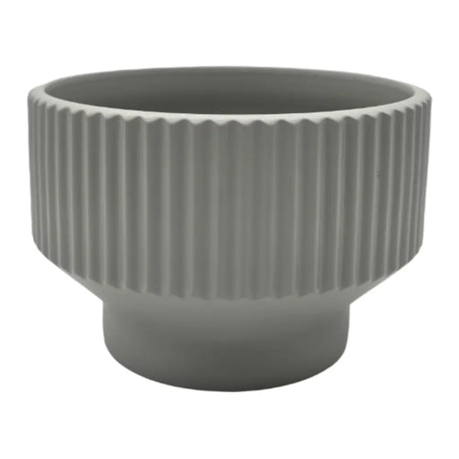 Maceteros Maceta De Ceramica Copon Lineas Gris Mate L - Fliperex