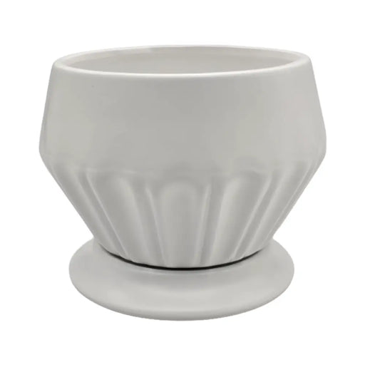 Maceteros Maceta De Ceramica Diamante Elegante Blanco L - Fliperex