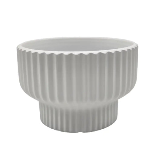 Maceteros Maceta De Ceramica Estilo Copon Blanco Mate M - Fliperex