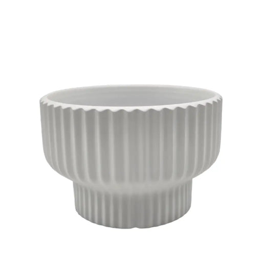 Maceteros Maceta De Ceramica Estilo Copon Blanco Mate S - Fliperex
