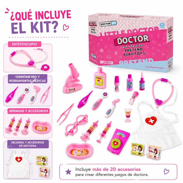 Maletin De Doctora Infantil Set Medico Con Accesorios Niñas