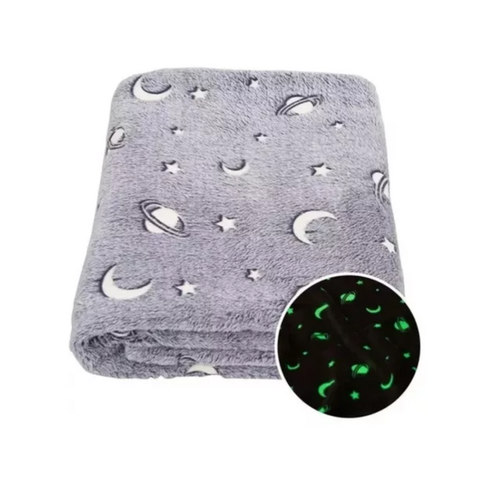 Mantita Luminosa Manta Magica Brillante Polar Color Gris