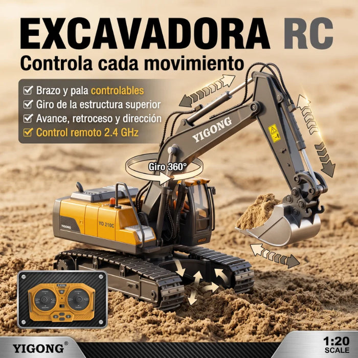 Máquinas De Construcción Control Remoto Metal Recargables Rc