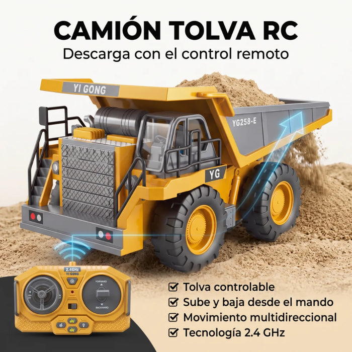 Máquinas De Construcción Control Remoto Metal Recargables Rc
