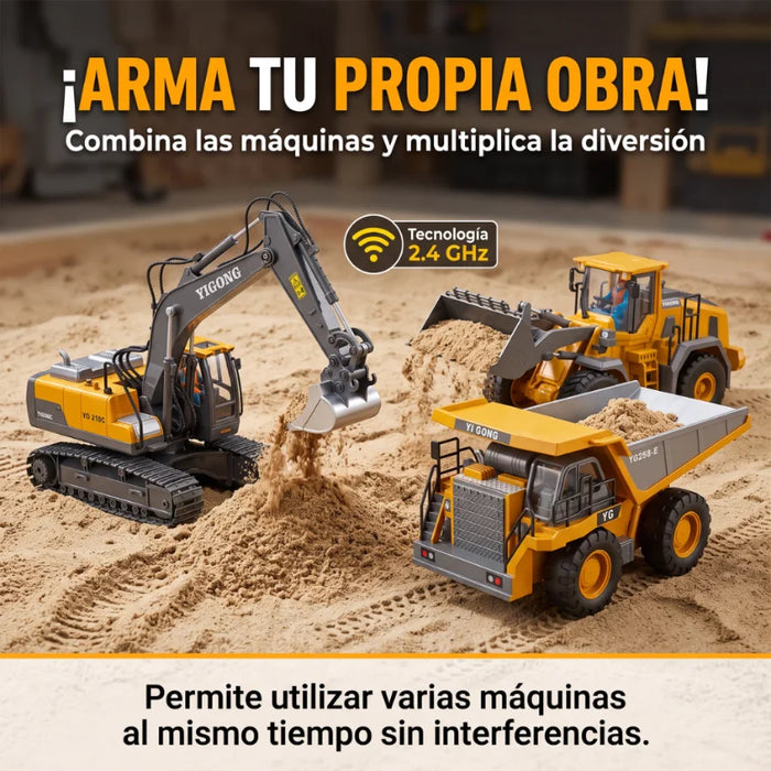 Máquinas De Construcción Control Remoto Metal Recargables Rc