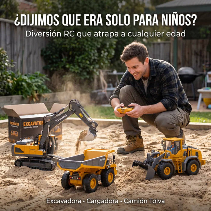 Máquinas De Construcción Control Remoto Metal Recargables Rc
