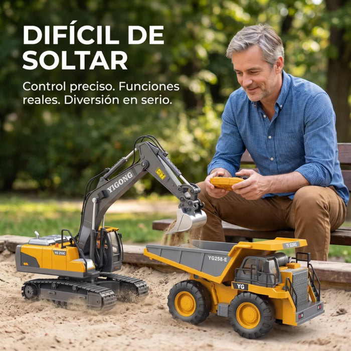 Máquinas De Construcción Control Remoto Metal Recargables Rc