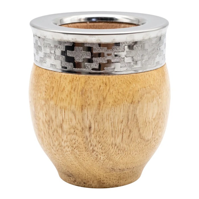 Mate Imperial De Algarrobo Con Virola De Alpaca Artesanal