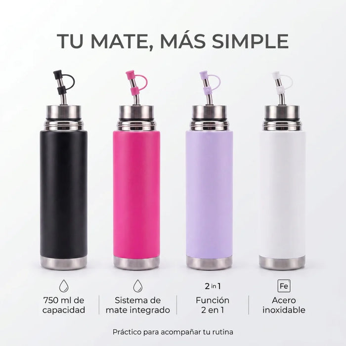 Mate Listo 750 Ml Acero Inoxidable Con Bombilla Autocebante