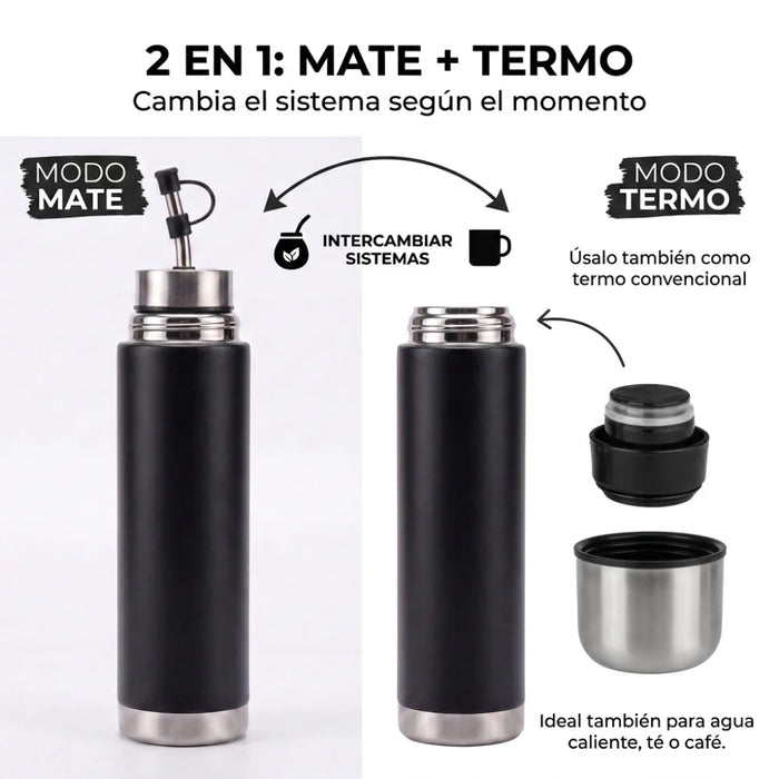 Mate Listo 750 Ml Acero Inoxidable Con Bombilla Autocebante