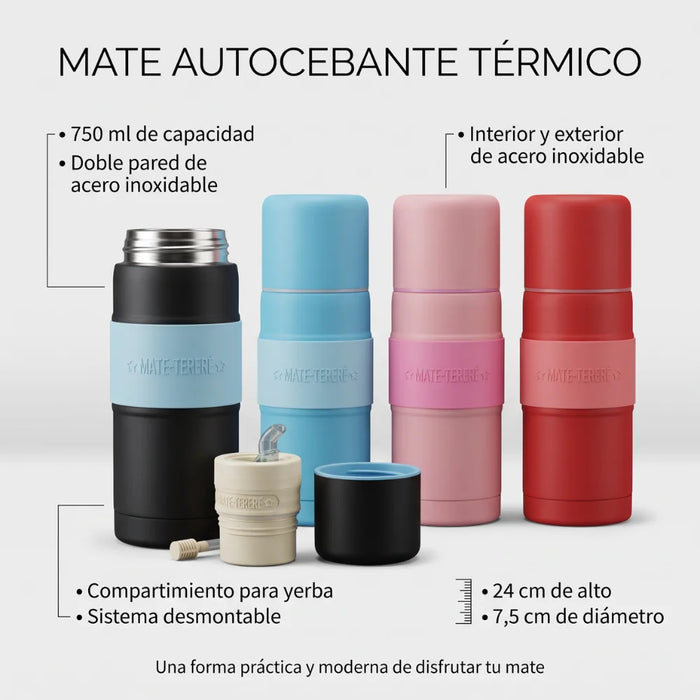 Mate Listo 750 Ml Liso Acero Inoxidable Con Bombilla