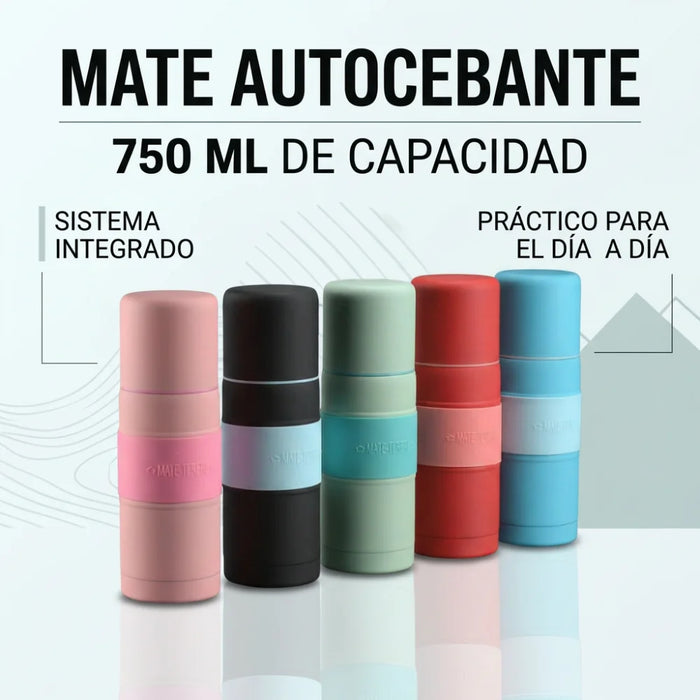 Mate Listo 750 Ml Liso Acero Inoxidable Con Bombilla