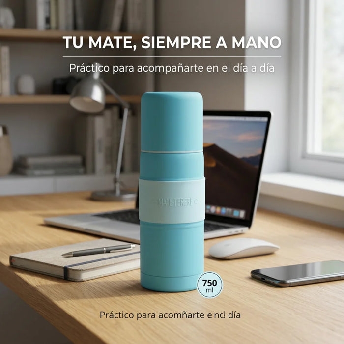 Mate Listo 750 Ml Liso Acero Inoxidable Con Bombilla